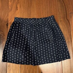 jcrew navy anchor skirt size M -euc